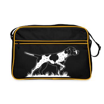 English Pointer On Point - Hunting Dog Bird Dog - Retro Bag - black/gold - Front