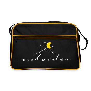 Outsider – design minimaliste montagnes lune boho - Sac Retro - noir/or - Devant