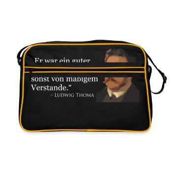 Ludwig Thoma quote - Retro Bag - black/gold - Front