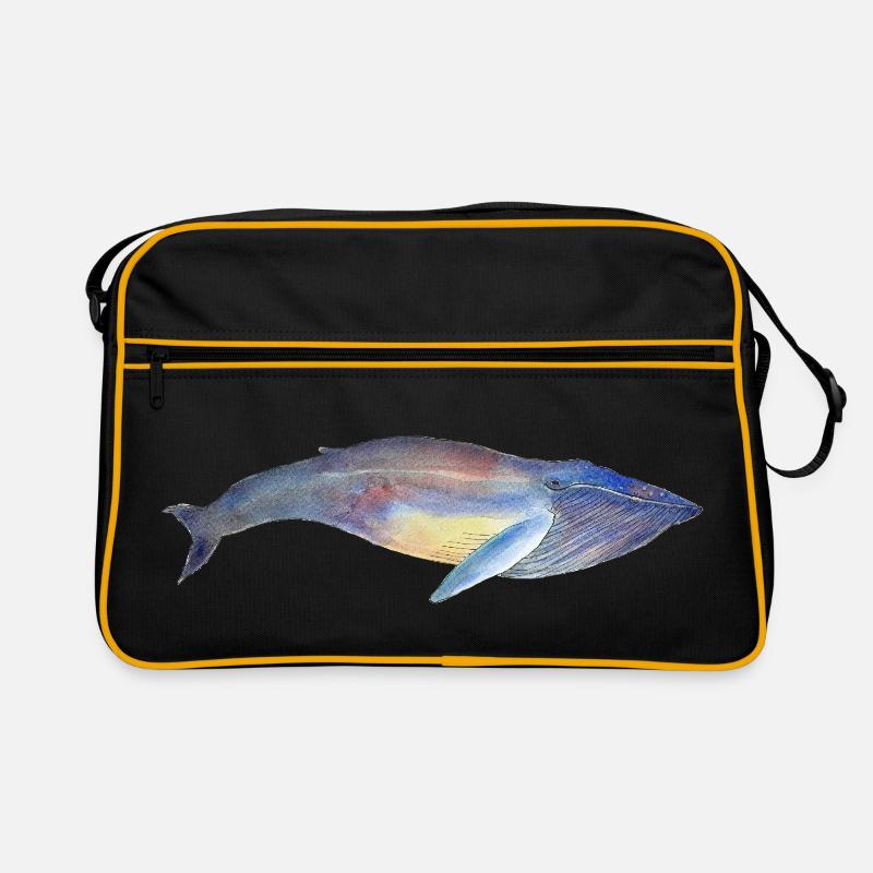 Humpback whale - humpback whale no 2 - Retro Bag - black/gold