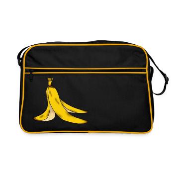 Banana banana peel caution slippery - Retro Bag - black/gold - Front