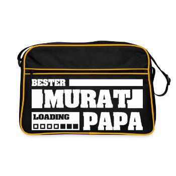 Photo de père avec une barre de chargement amusante pour Murat - Sac Retro - noir/or - Devant