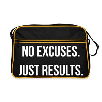 PAS D’EXCUSES. QUE DES RÉSULTATS. | Greyline Officiel - Sac Retro - noir/or - Devant