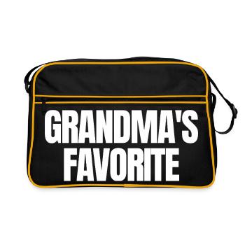 Petit-enfant préféré Drôle Je suis le préféré de Mamie - Sac Retro - noir/or - Devant
