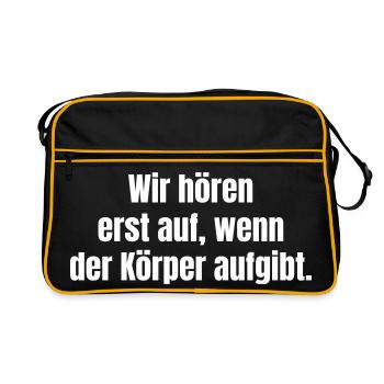 Perseverance slogan fitness: To the limit - Retro Bag - black/gold - Front