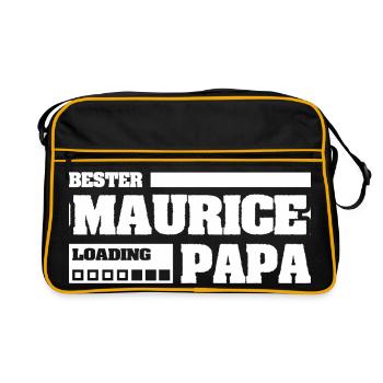 Geburt Maurice - Retro Tasche - Schwarz/Gold - Vorne