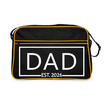 Vater geschätzt 2026 Vater-Sende-Vatertag - Retro Tasche - Schwarz/Gold - Vorne