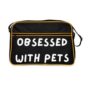 Obsessed with pets - Retro Bag - black/gold - Front