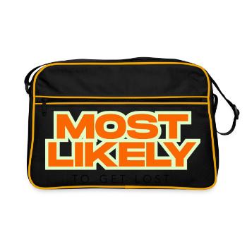Am wahrscheinlichsten sich verlaufen – lustiger Familienurlaub - Retro Tasche - Schwarz/Gold - Vorne