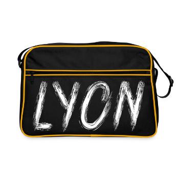 Lyon in brush letters - Retro Bag - black/gold - Front