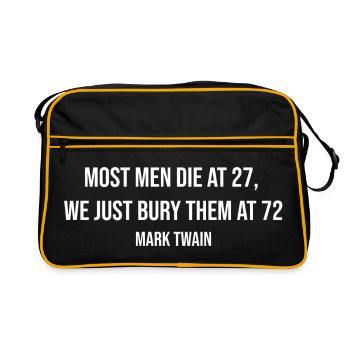 Death Irony Twain Quote - Retro Bag - black/gold - Front
