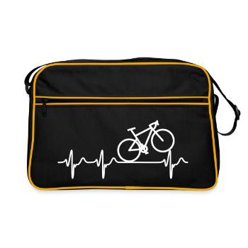 Heartbeat ECG Gravel Bike Vélo de route Vélo - Sac Retro - noir/or - Devant