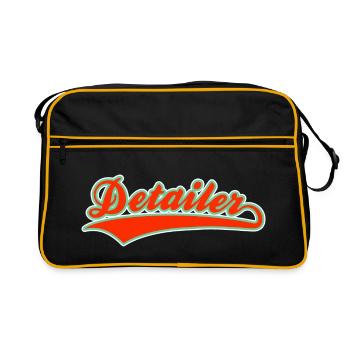 Dessinateur de voiture, Amateur de voitures, Détaillant de véhicules - Sac Retro - noir/or - Devant