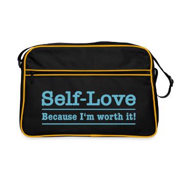 Self-love - Because I'm worth it! - Retro Bag - black/gold - Front