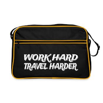 Travailler dur Voyager plus dur Nomades numériques - Sac Retro - noir/or - Devant