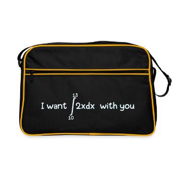 Je veux 69 avec toi Professeur de mathématiques intégrales de mathématiques - Sac Retro - noir/or - Devant