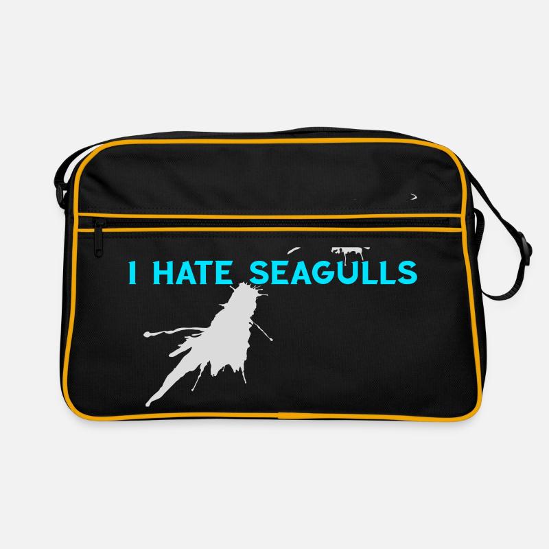 I hate Seagulls Seemöwe Kapitän Hafenmeister Boot Retro Tasche