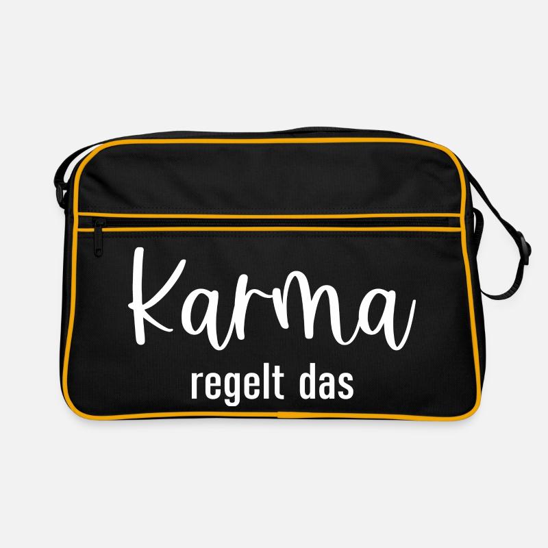 Karma regelt das - Retro Tasche - Schwarz/Gold