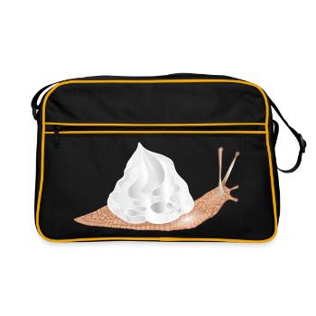 Escargot avec capuchon crème comme coquille d’escargot - Sac Retro - noir/or - Devant