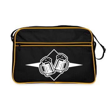 Chope à bière Icône de la bière - Sac Retro - noir/or - Devant