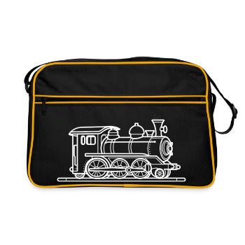 Railway Drawing - Retro Bag - black/gold - Front