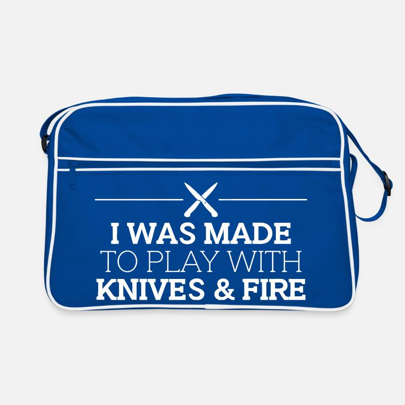Messer und Feuerrebellen-Tee Retro Tasche