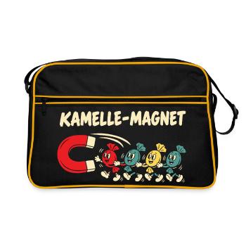 Kamelle Magnet Zoch Rosenmontag Kölner Karneval - Retro Tasche - Schwarz/Gold - Vorne