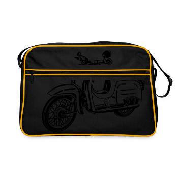 Simson Schwalbe KR51 Silhouette - Retro Tasche - Schwarz/Gold - Vorne