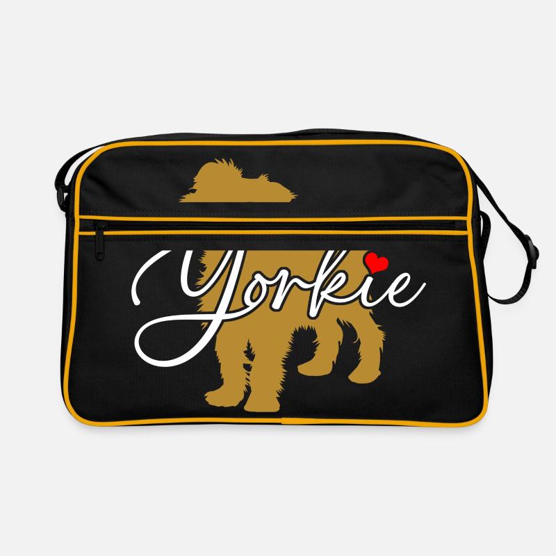 Yorkie Yorkshire Terrier Silhouette Dekoschrift Retro Tasche