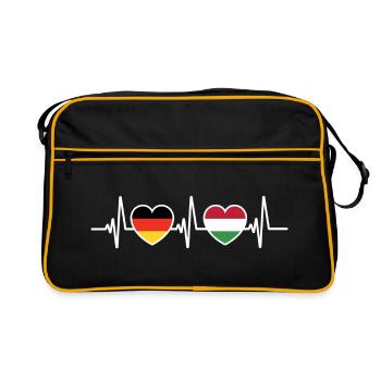 Allemagne Hongrie Drapeau allemand hongrois - Sac Retro - noir/or - Devant