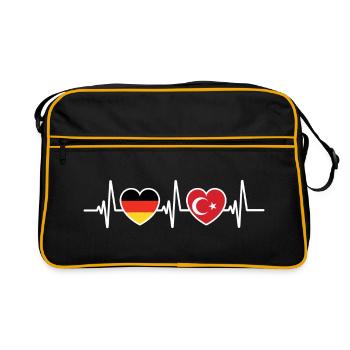 Allemagne et Turquie Drapeaux turcs Patriot - Sac Retro - noir/or - Devant