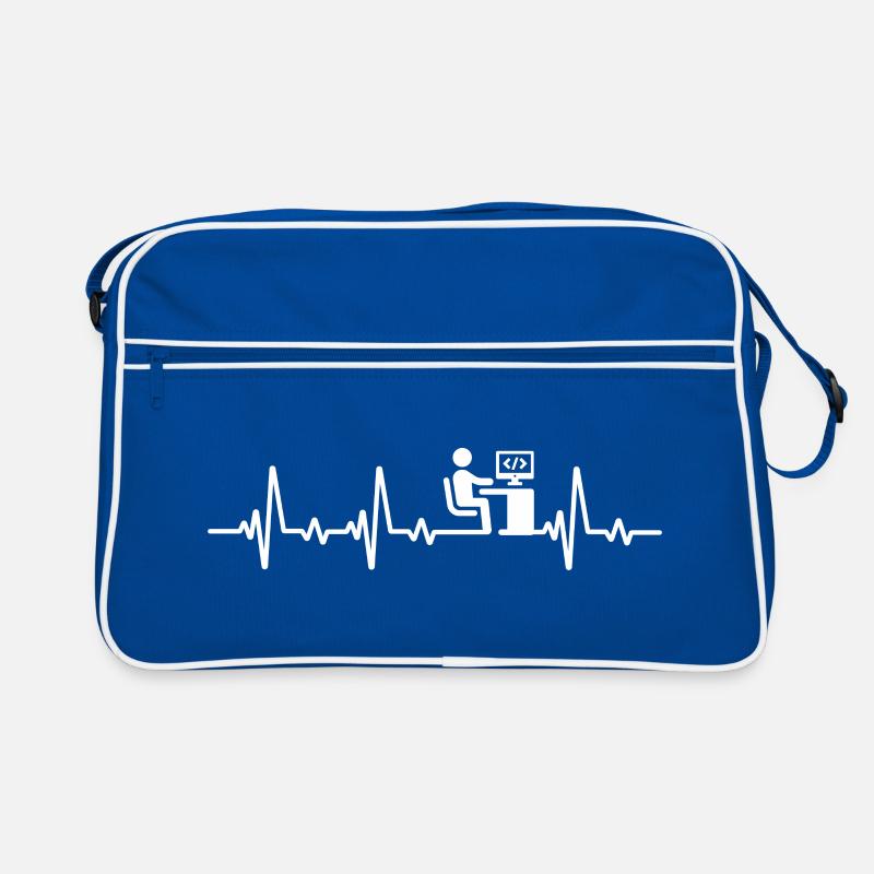 Programmierer Herzschlag Informatiker code Retro Tasche