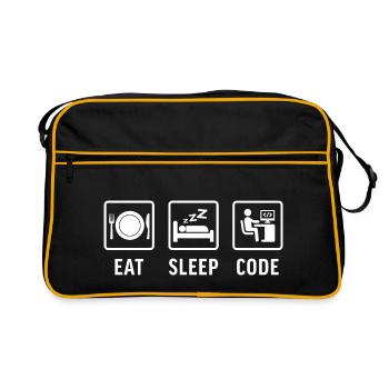 Programmation de t-shirts Eat sleep Code - Sac Retro - noir/or - Devant