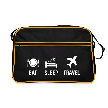 eat sleep travel - Retro Bag - black/gold - Front