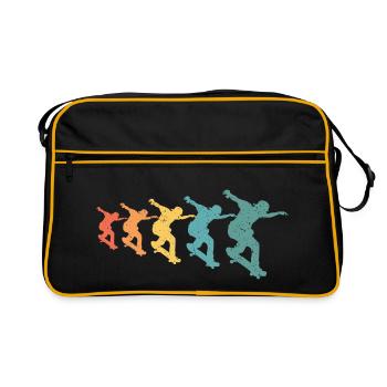 skater retro skateboard t-shirt skater - Sac Retro - noir/or - Devant