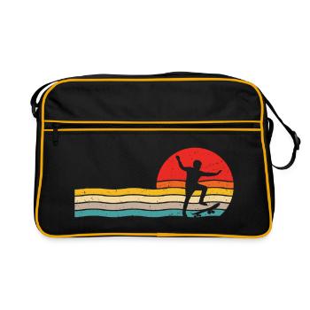 skater retro t-shirt skater skateboard - Sac Retro - noir/or - Devant