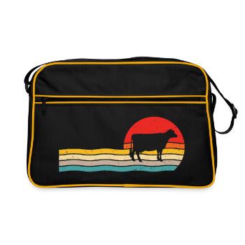 Kühe retro t-shirt Kuh - Retro Tasche - Schwarz/Gold - Vorne