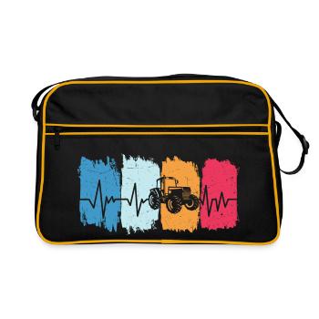 Farmer Retro Tractor Heartbeat Farmer Tractor - Sac Retro - noir/or - Devant