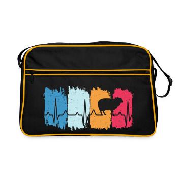 sheep retro heartbeat t-shirt sheep - Retro Bag - black/gold - Front