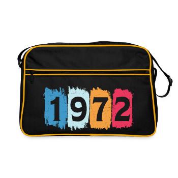 T-shirt rétro 1972 72 millésime 1972 - Sac Retro - noir/or - Devant