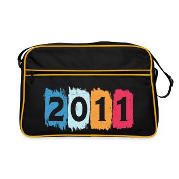 Retro 2011 t-shirt 11 vintage 2011 - Retro Tasche - Schwarz/Gold - Vorne