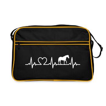 Cheval heartbeat rider t-shirt chevaux - Sac Retro - noir/or - Devant