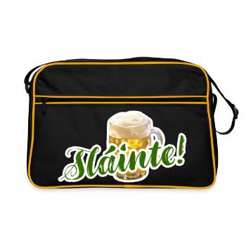 Skål – sláinte øl humor - Retro Bag - black/gold - Front