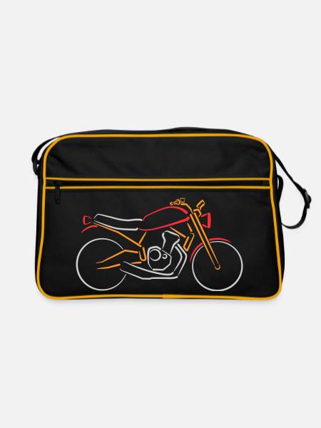 Moto Classique Bike Contours Multicolore - Sac Retro - noir/or - Devant
