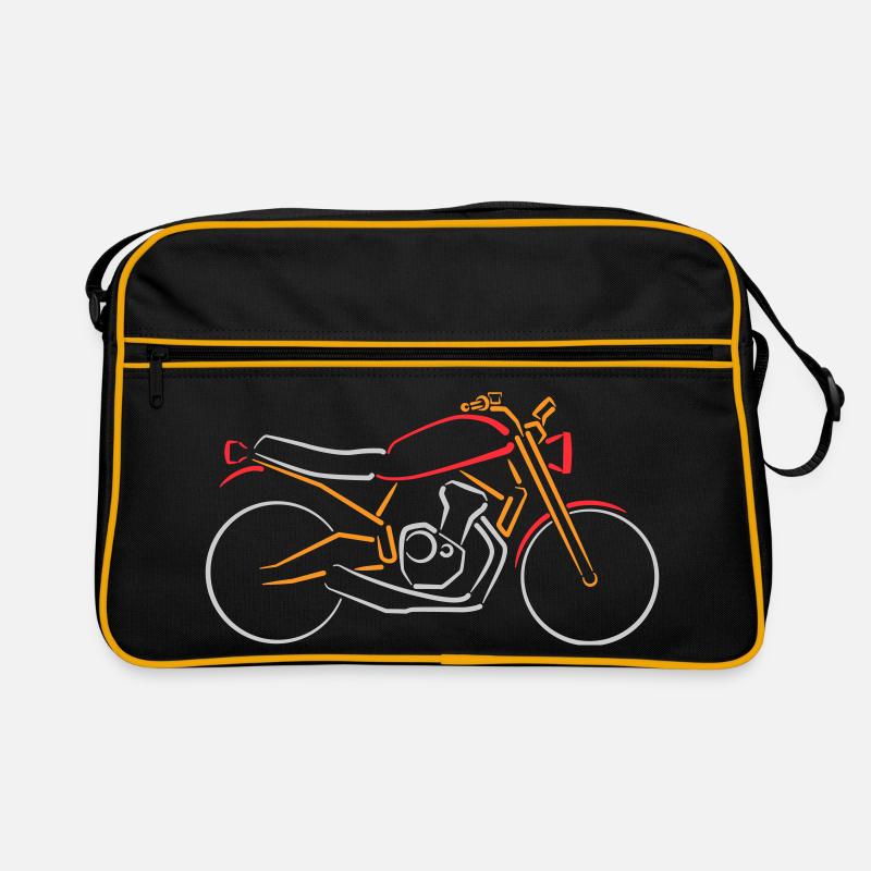 Moto Classique Bike Contours Multicolore Sac Retro