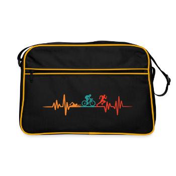Triathlon rétro heartbeat triathlète triathlète - Sac Retro - noir/or - Devant