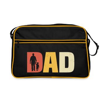Père Avec Fils Papa Fils T-shirt Papa Et Fils - Sac Retro - noir/or - Devant