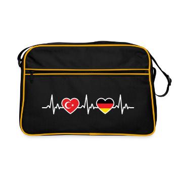 Turquie Allemagne Battement de cœur Turc Allemand - Sac Retro - noir/or - Devant