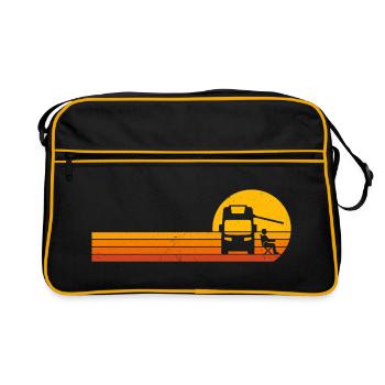 Camper Sunrise camping t-shirt camper - Retro Bag - black/gold - Front