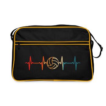 Joueur de volley-ball Retro Heartbeat - Sac Retro - noir/or - Devant